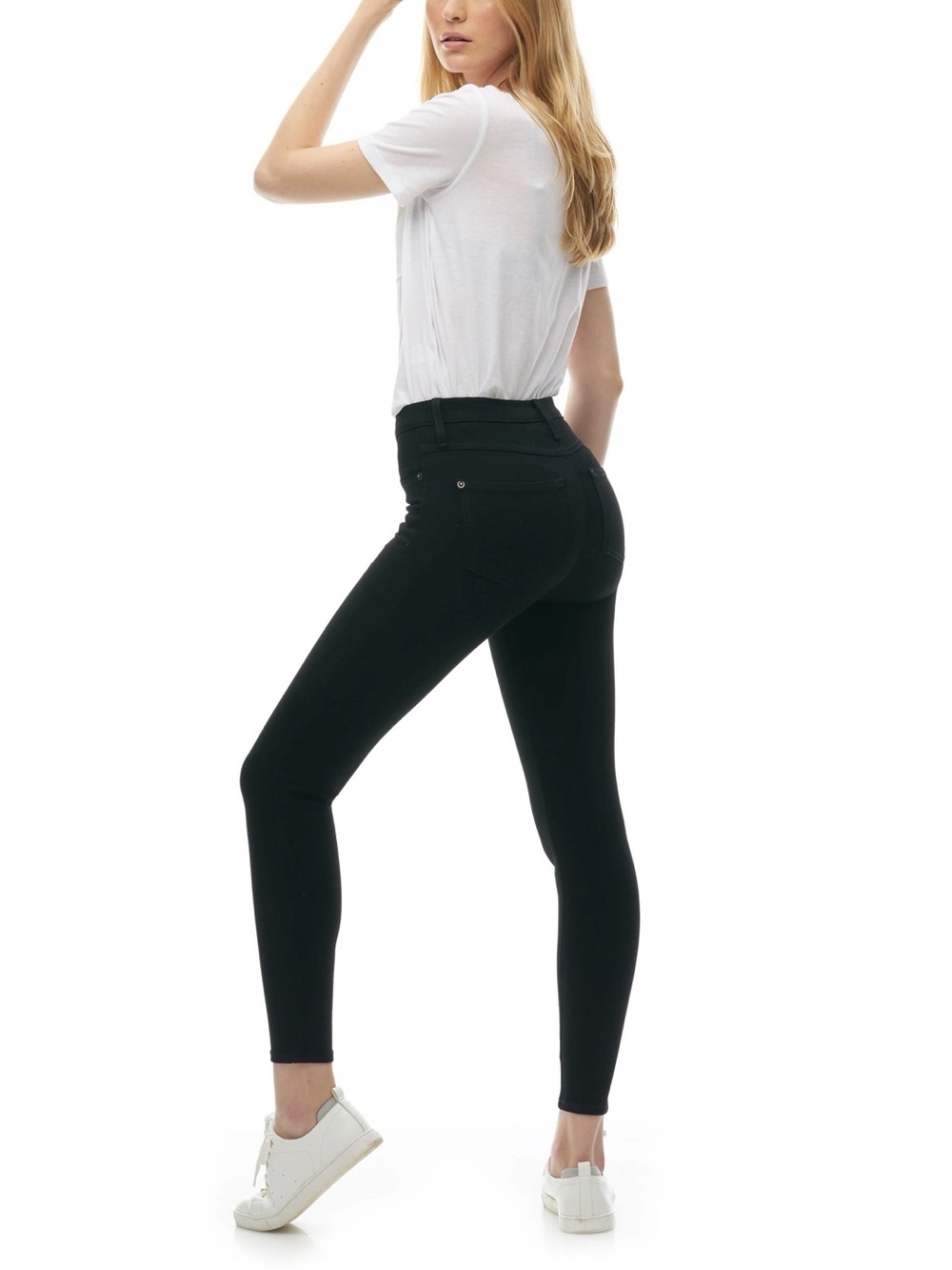 Second Yoga Jeans RACHEL SKINNY JEANS CLASSIC-RISE ANKLE / BLACK Stretch, Sz 29